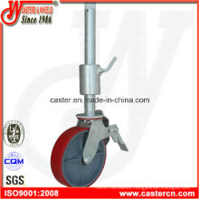 8 Inch PU Scaffold Caster with 500mm Threaded Stem
